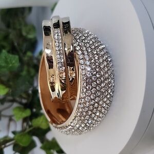 2 Gold with CZ Crystals Cuff and Hinge / Clamper Styles New